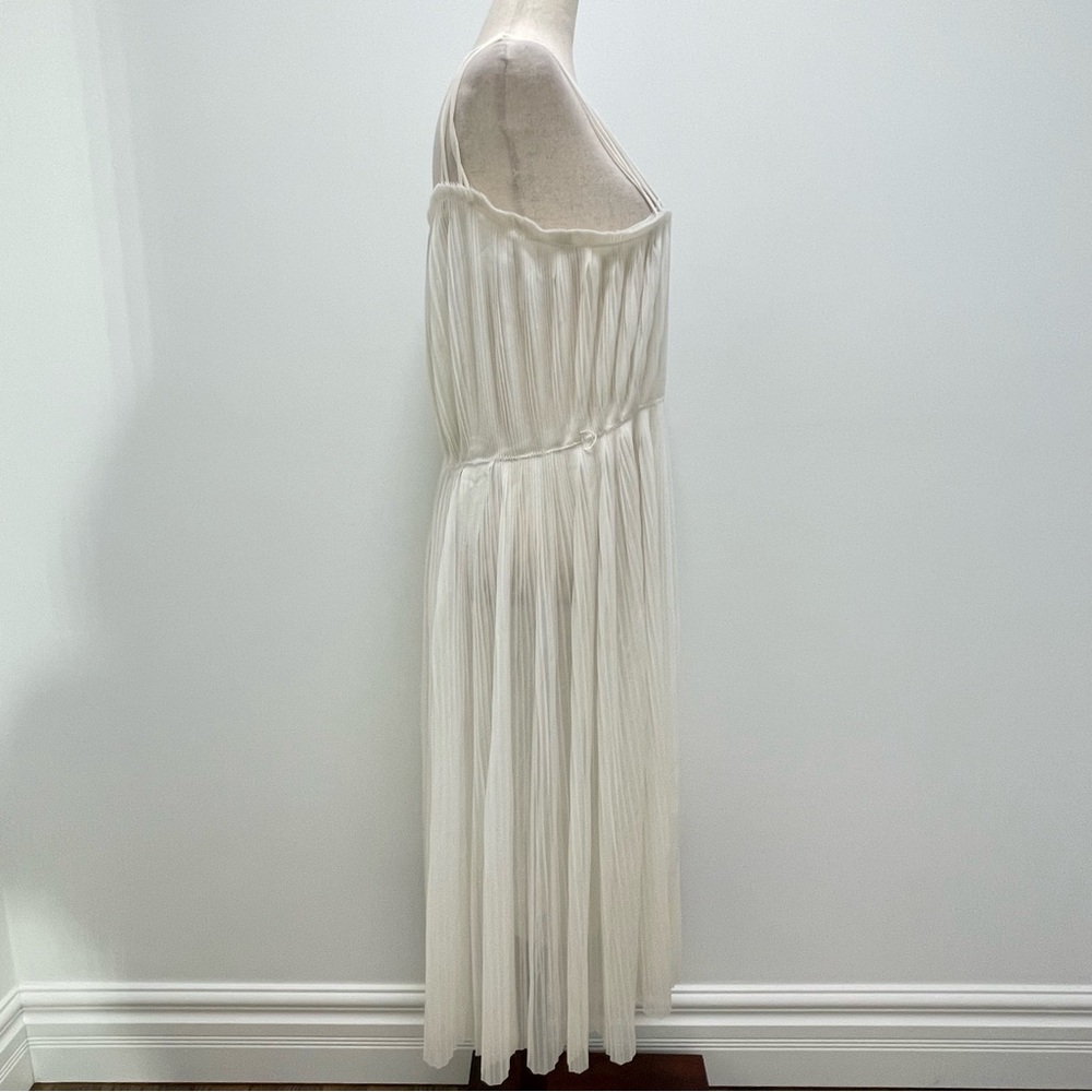 Vintage 1960’s Vanity Fair Pleated Nylon Midi Dress, Ivory, 34, Large - Picture 8 of 10